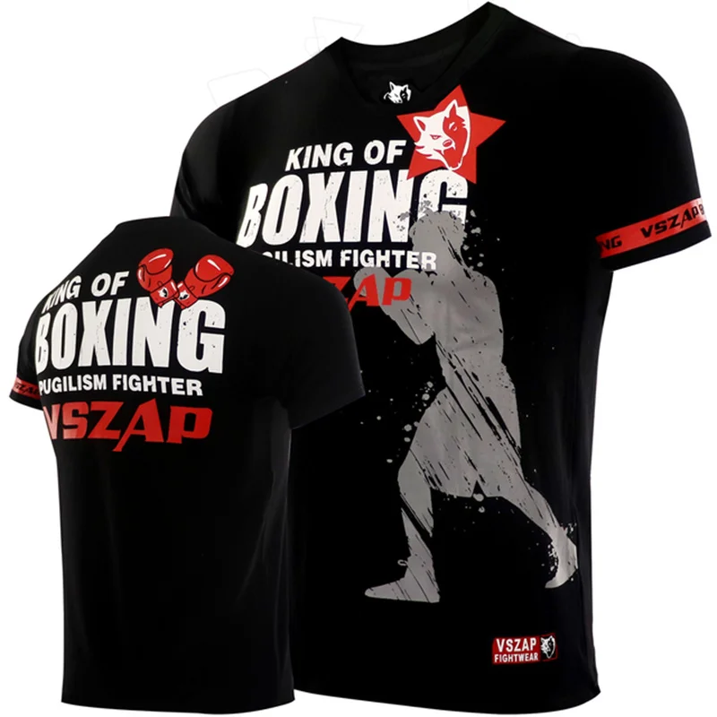 Herren Damen T-Shirt Outdoor Muay Thai Trainingsanzug Mode Schnelltrocknend Atmungsaktiv Gym Kurzarm Rundhals Lässiges Sommer-Oberteil