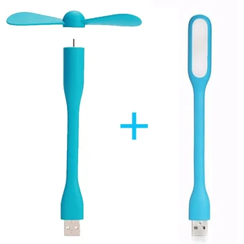 미니 USB 팬 유연한 구부릴 수 있는 냉각 휴대용 팬 및 USB LED 라이트 램프, 파워 뱅크, 노트북, 컴퓨터, 여름 가제트