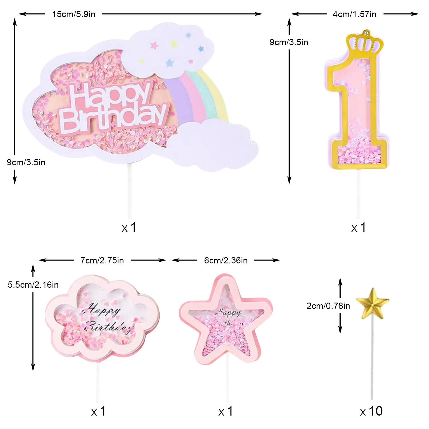 1 pezzo Sfondo per festa di copleanno a tea arcobaleno con puntini dorati, stelle e striscione Buon copleanno, per feste di ragazze di 1°, 2° e 3° copleanno, decorazione, sfondo per foto