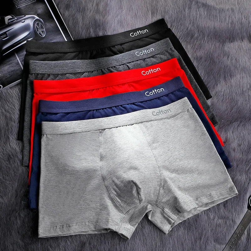 

The Middle Ventilate Cotton Solid color 3DU Convex Printing Male Underpants Universal For All Seasons Four Cornered Underwear