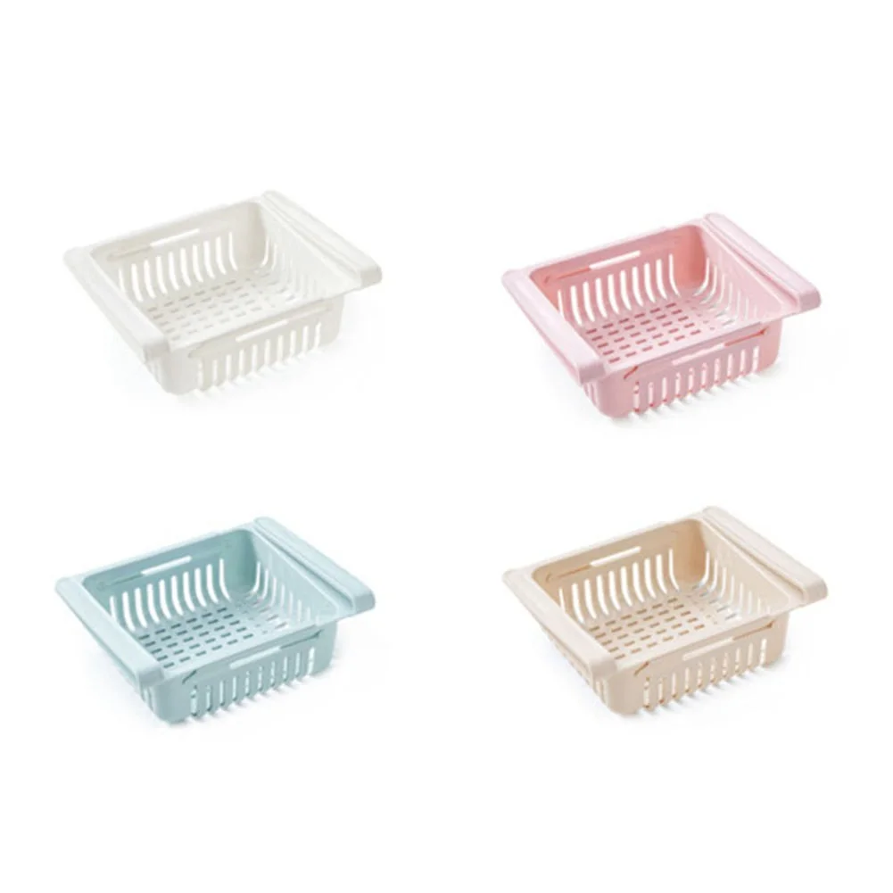 

4pcs Refrigerator Drawer Storage Box Fresh-keeping Partition Kitchen Organizing Expandable Pp Vegetable Fruit Egg Hanging Rack