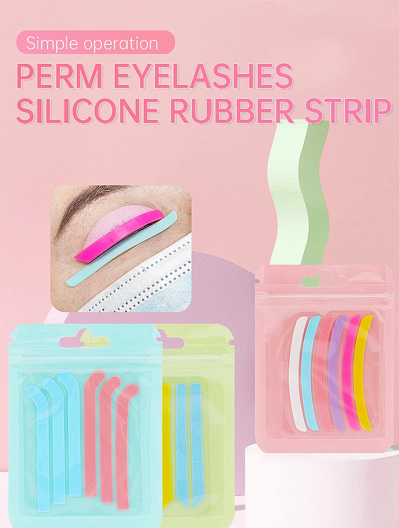 6 stücke Wimpern Heben Silikon Streifen Wiederverwendbare Wimpern Lift Curler Pad Dauerwelle Band Wimpern Verlängerung Liefert Make-Up-Tools – Detail 1