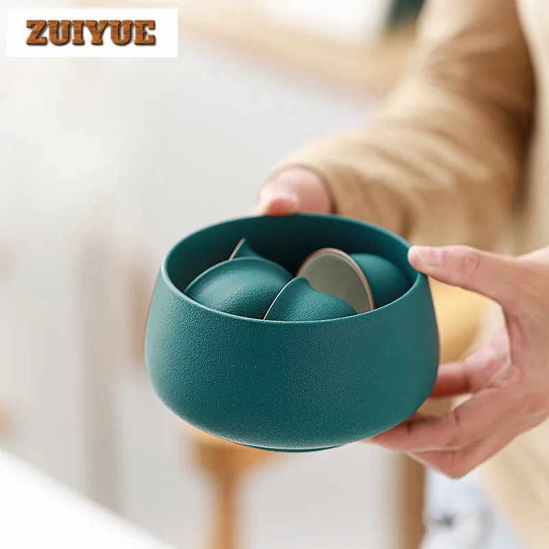 450ml Handmade Crude Pottery Tea Washing Basin Jianshui Tea Wash Bowl Writing-brush Washer Residue Bucket Chaxi Teaset Craft