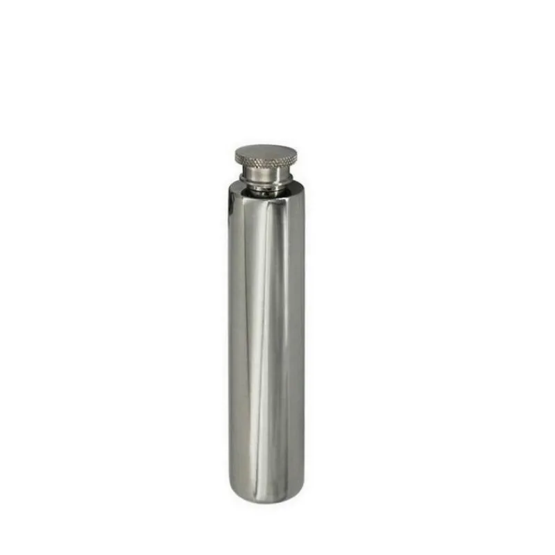 Description Picture 2 of item2 Oz 60ml Whiskey Flagon Bottle 304 Stainless Steel Hip Flask Like Cigar Long Round Bottom Mirror Polished Tube With Funnel Gift