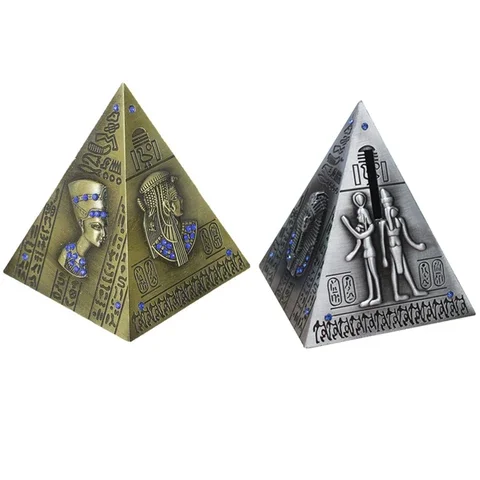 

Decorative Antique Egyptian Pharaoh Metal Figurine Egypt Pyramids Ornament Statue Home Living Room Desktop Bookshelf Display