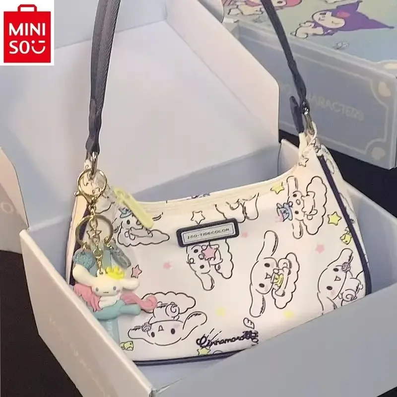 MINISO Sanrio Cartoon Hello Kitty High Quality Women's Shoulder Bag Small and Classic Sweet Versatile Underarm Bag