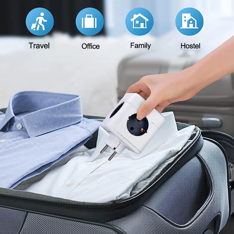 Multiprise Usb C Plug Socket Power Strip electrical socket power strip power socket wall socket extender Switch Extension 4 Outlets Euro Powercube Network Filter Overload Protection for Home