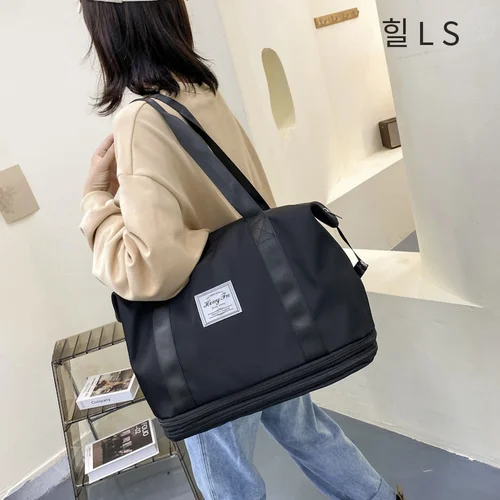 AOTTLA 여행 가방 여성 숄더 가방 품질 캐주얼 핸드백 더블 지퍼 확장 가방 대형 여성 가방 패션 새로운 짐 가방 5