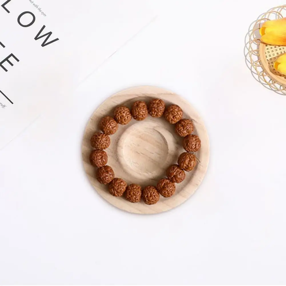 Jewelry Organizer Wooden Jewelry Display Plate for Rings Bracelets Smooth Edge Serving Tray for Pendant Bangle for Jewelry