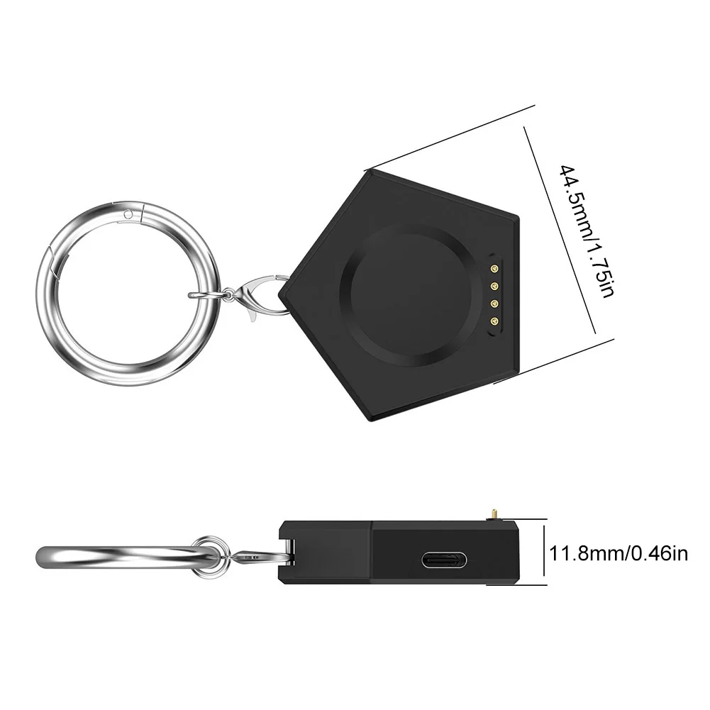  Magnetic Charger Wireless Charging Base with Keychain Micro-USB / Type-C Port for Oneplus Watch2 OPPO Watch X/4pro/3 Pro/3/2/S