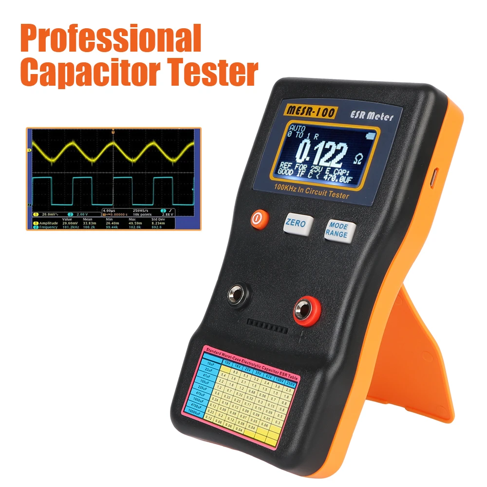 MESR-100 MESR100 Capacitance Resistance Circuit Tester ESR Digital ...