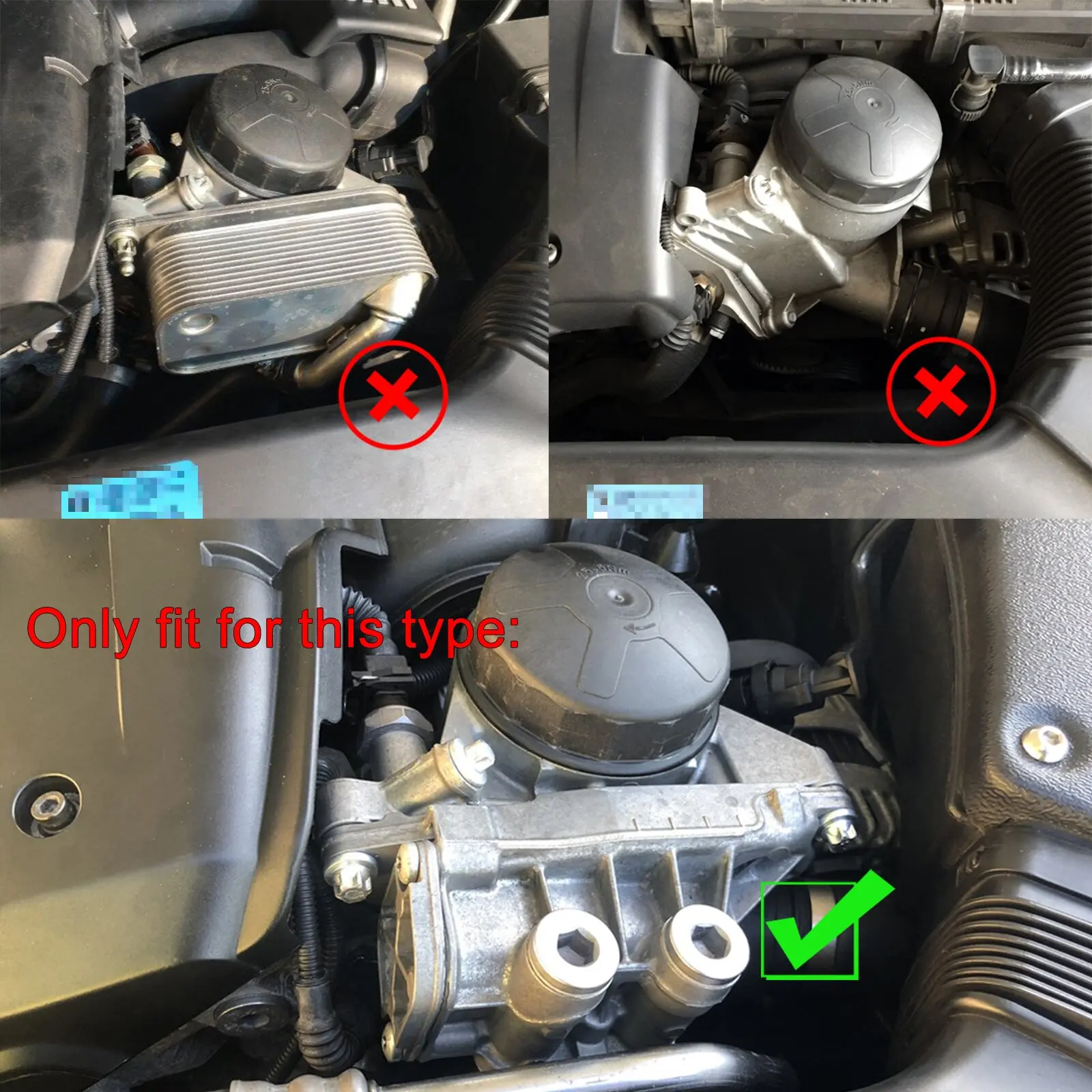 BEVINSEE Aluminium Oil Thermostat Housing Plugs & Lid Cover for BMW N54 N55 S55 for BMW E90 E92 335i E82 E88 135i E60 F10 535i engine compartment panel