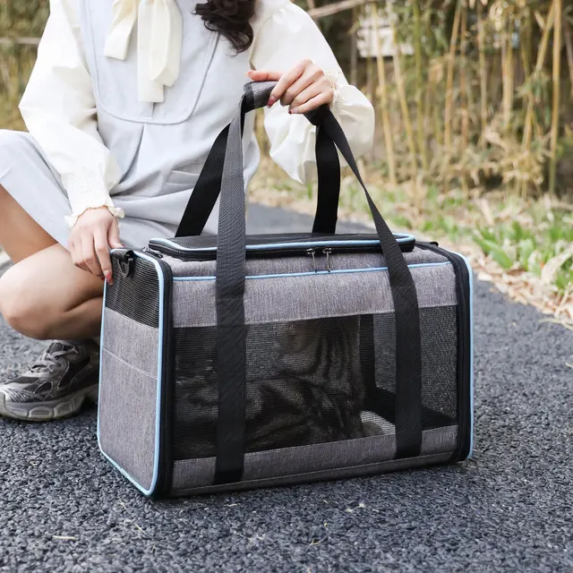 Pet bag, portable bag for going out, car carrying portable cat bag, large capacity, two small dogs, cat going out bag 4