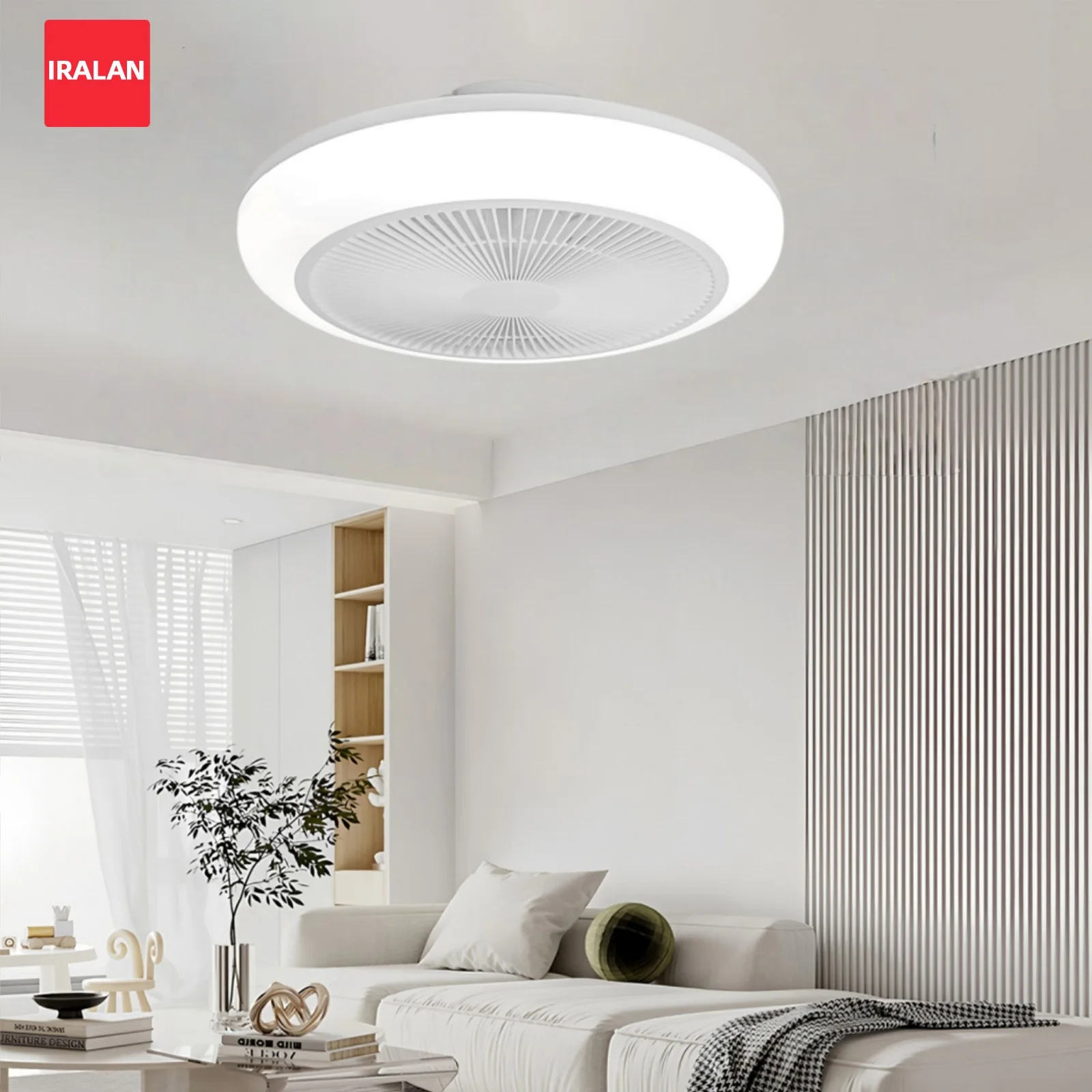 Ventilador de Techo IRALAN con Luz, Ventiladores de Techo Simples y Silenciosos para Sala de Estar, Lámpara de Ventilador Eléctrico Doméstico Seguro y Silencioso