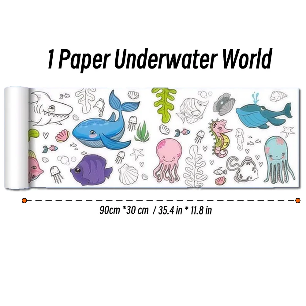 90 cm Hayvan Tuval çocuk Çizim Rulo DIY Boyama Kağıt Rulo Renk Dolum Grafiti Kağıt kesim Boyama Eğitim Okulu