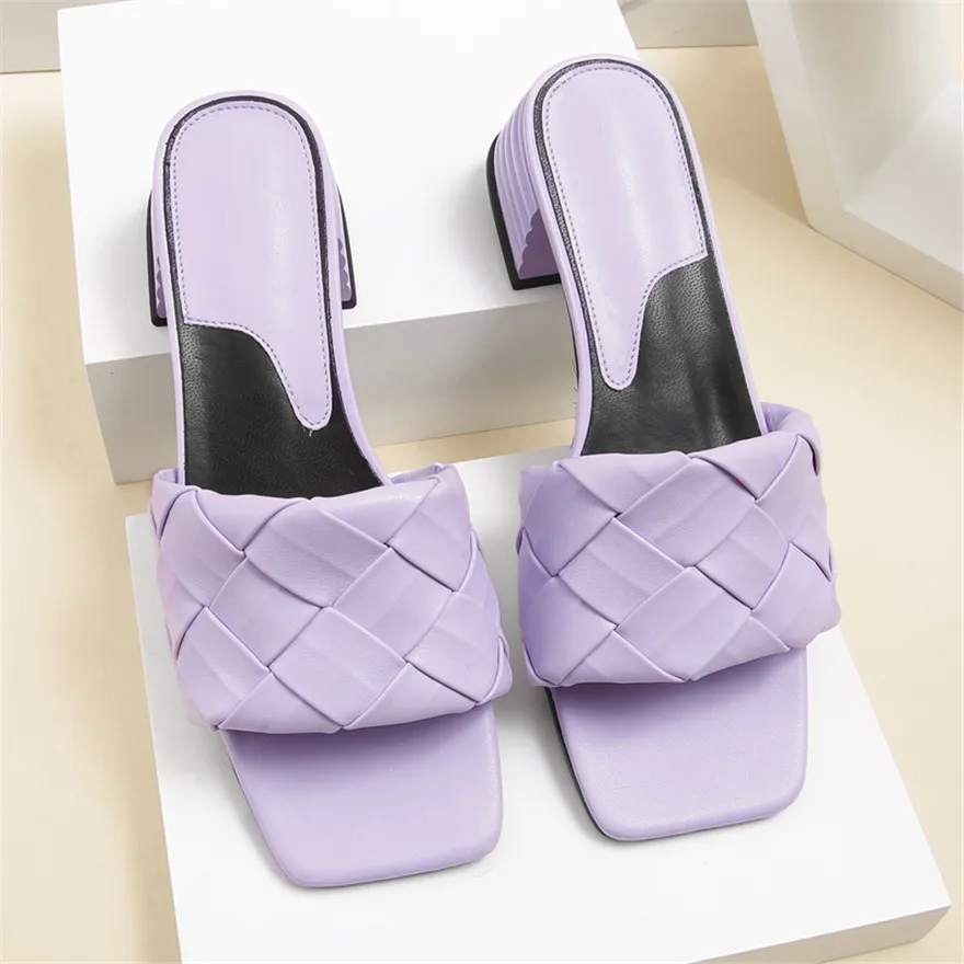 サンダル・ミュール Palm Angels Square Open Toe Purple Sandals Palm Angels Sandal heels for Women | Online Sale up to 75