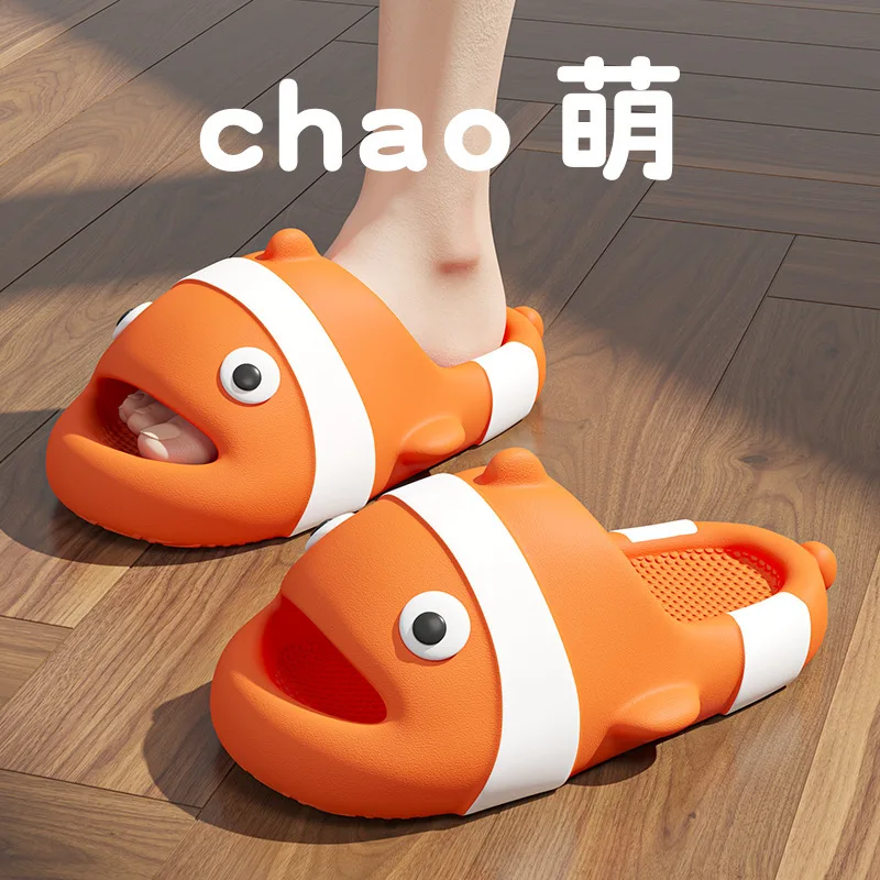 

Thick Platform Unisex Cartoon Clown Fish Cute Slippers Women Soft Indoor Slides Men Sandals Summer Lovers Non-slip Flip Flops