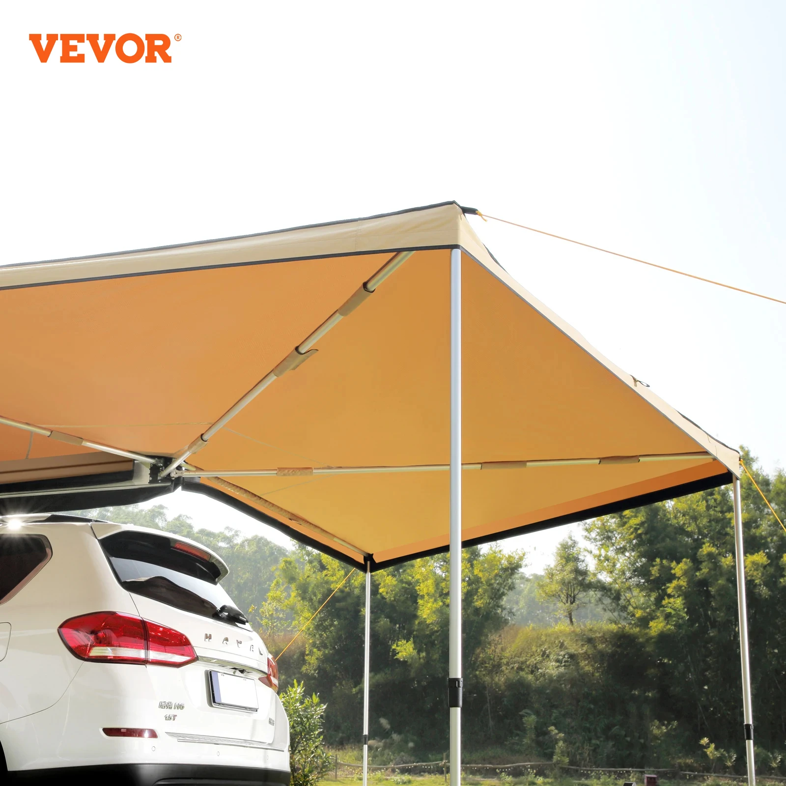 

VEVOR Vehicle Awning 270° Height Retractable Car Side Awning UV50+ Car Awning with Waterproof Storage Bag fit Truck SUV Van Car