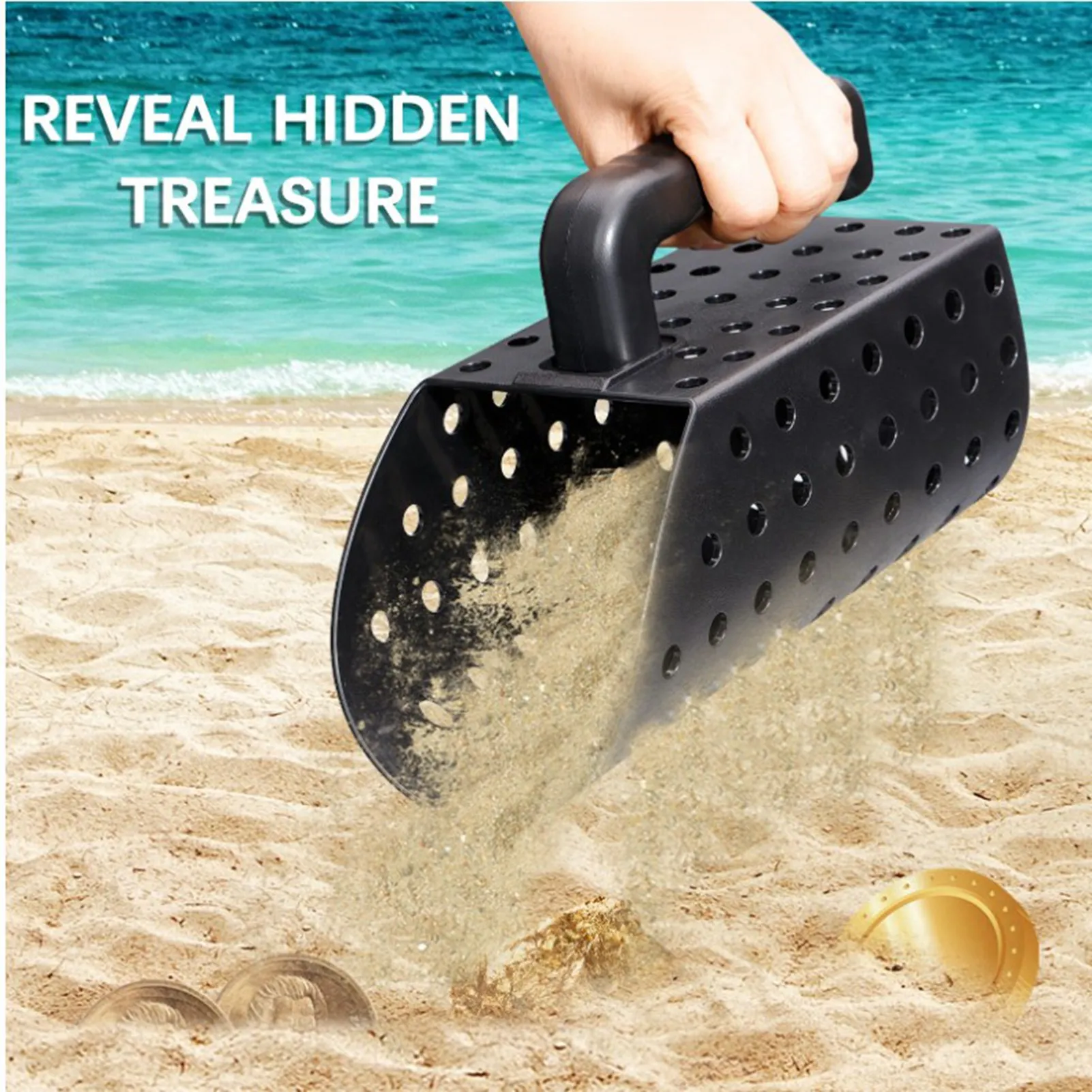 Sand Scoop and Shovel Sand Scoop and Trowel ABS Plastic Ergonomic Handle Lightweight Practical 1/2 Gallon Capacity for Garden 3