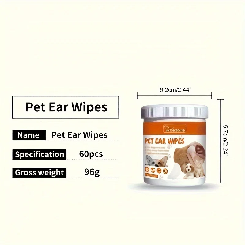 Pet Ear Wipes Teeth Eye Cleaning Wipes For Dogs And Cats Grooming Supplies 60pcs pet cleaning wipes