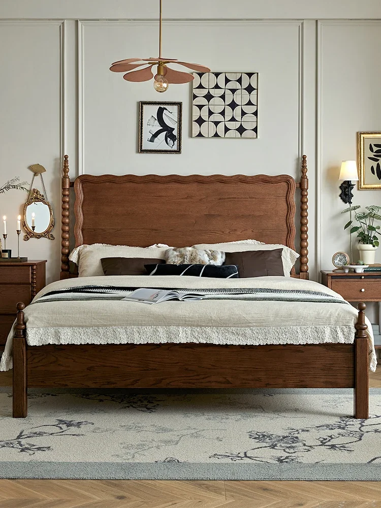 

Solid Wood American Mid-Ancient 1.8 M Double Master Bedroom Furniture