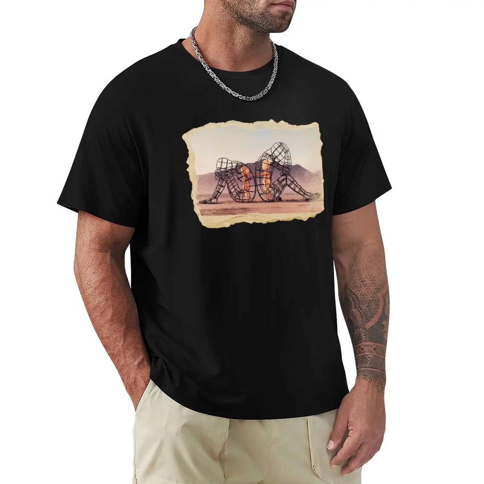 

Burning man T-Shirt Aesthetic clothing summer top blanks heavyweights T-shirt men