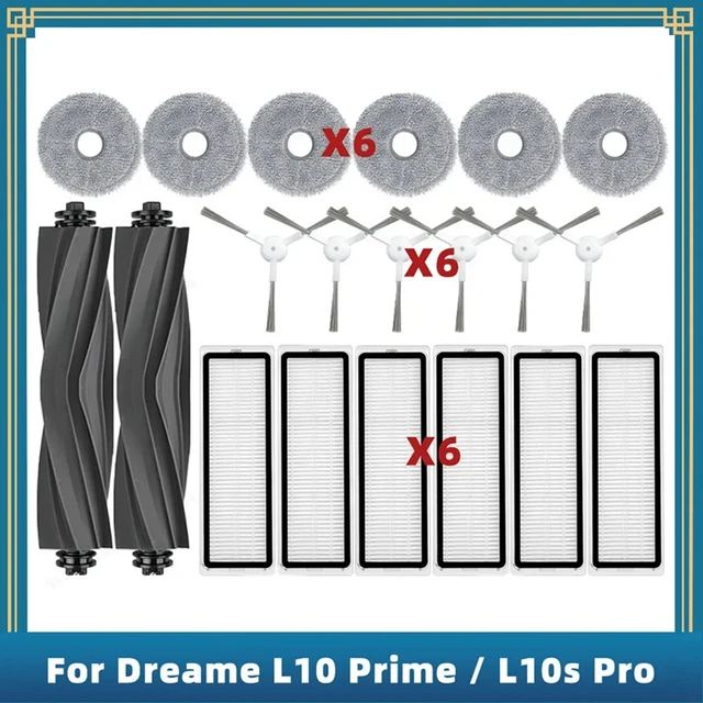 20PCS Replacement Parts For Dreame Bot L10 Prime / L10S Pro Vacuum Cleaner  Main Side Brush Hepa