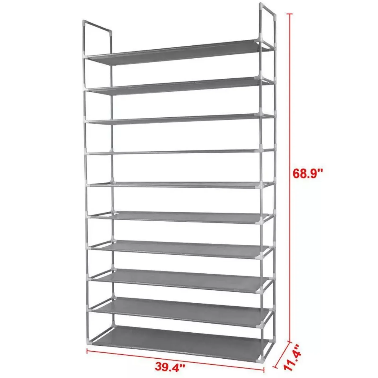 10-Tier 50 Pairs Shoe Rack Storage Organizer Tower Free Standing Space Saving 3