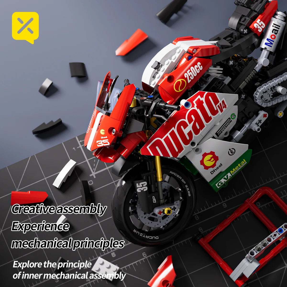 883 Pcs Collectible Motorcycle Display Model,Large Motorcycle Building Set Gift Idea for Adults,Model Motorcycle Kits To Build 5