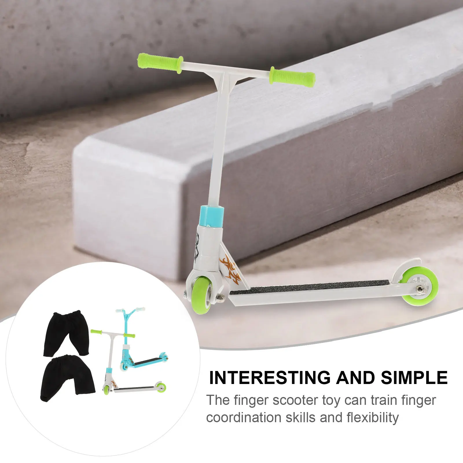 2세트 어린이용 핑거 스쿠터 손가락 기술력 장난감 핑거보드 스쿠터용 스케이트보드 키트