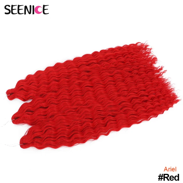 Ariel Curl Deep Wave Twist Crochet Hair Natural Synthetic Afro Curls Crochet Braids Ombre Braiding Hair Extensions For Women Red