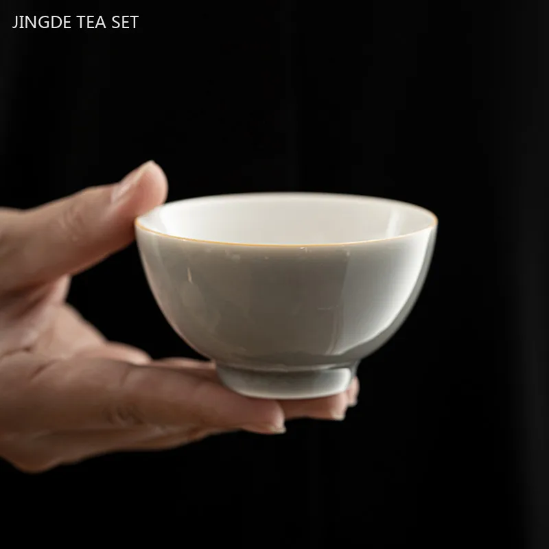 1pc Japanese Ceramic Tea Cup Hand-made Portable Small Tea Bowl Teaware Accessories Home Beauty Master Cup Zen Teacup