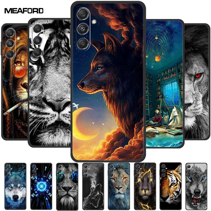 Per Samsung A35 Custodia Wolf Lion Soft Silicone Tpu Cover Posteriore Antiurto Per Samsung Galaxy A35 5G Custodia Per Telefono Etui A 35 Etui 2023