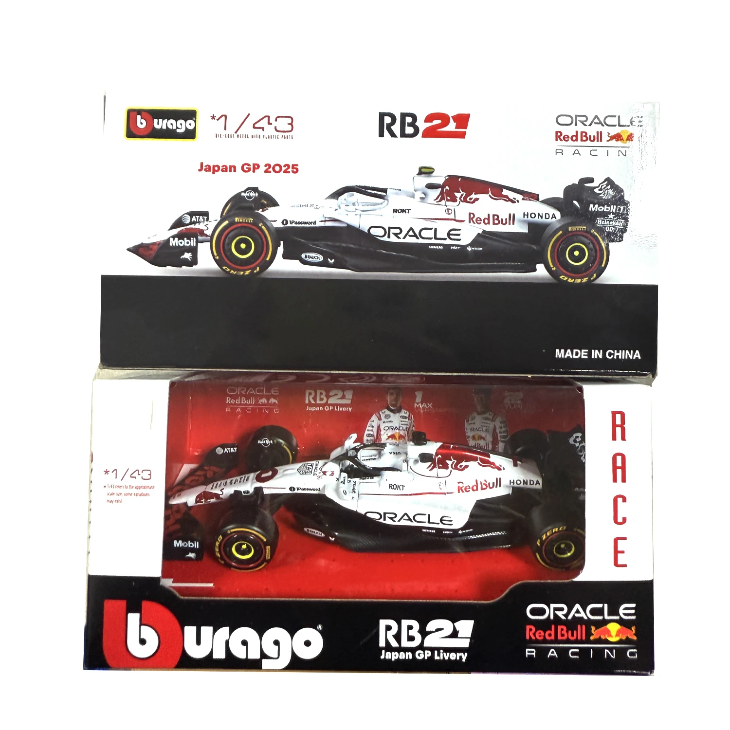 Nouveau en Stock Bburago 1:43 F1 Red Bull Rb21 japonais Gp 2025 Grand Prix Gp alliage Miniature moulé sous pression modèle Rb21 jouets enfants cadeau