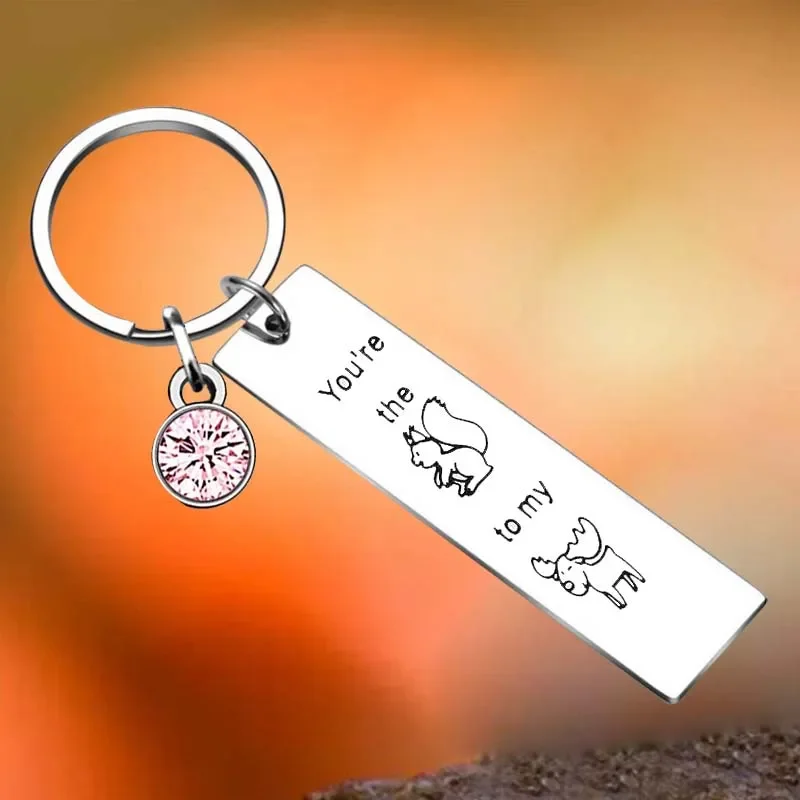 

Hot Friendship Gift Moose and Squirrel Key Chain Ring You're The Moose to My Squirrel keychains pendant best friend sister gift