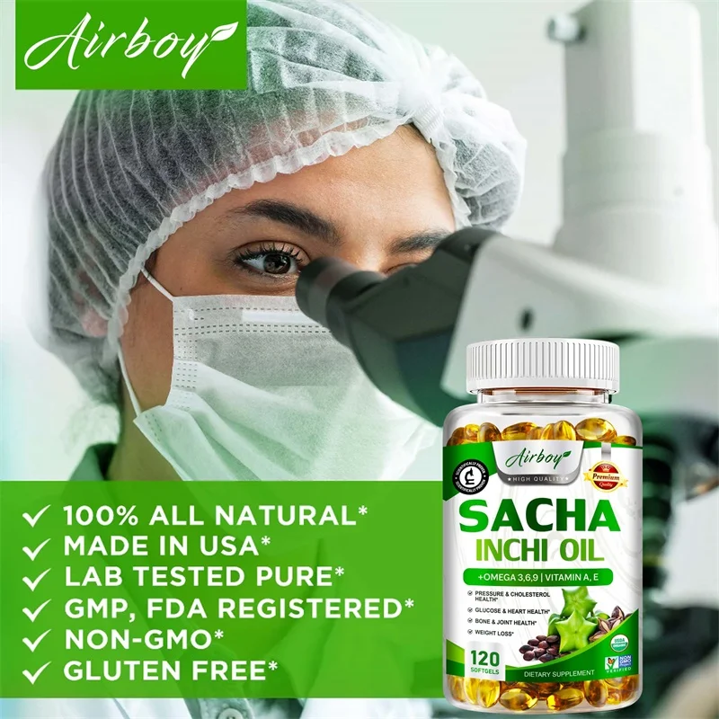 Sacha Inchi Oil Capsules Balances Cholesterol Levels Supports Heart Brain Eye Immune System Health
