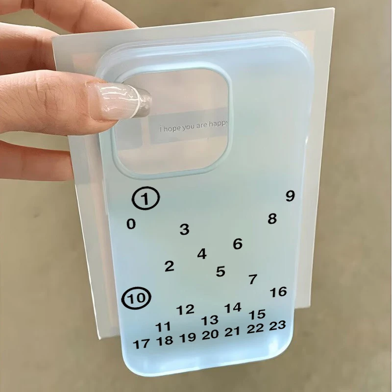 Matte Translucent Shockproof Soft Phone Case with Number Print Design