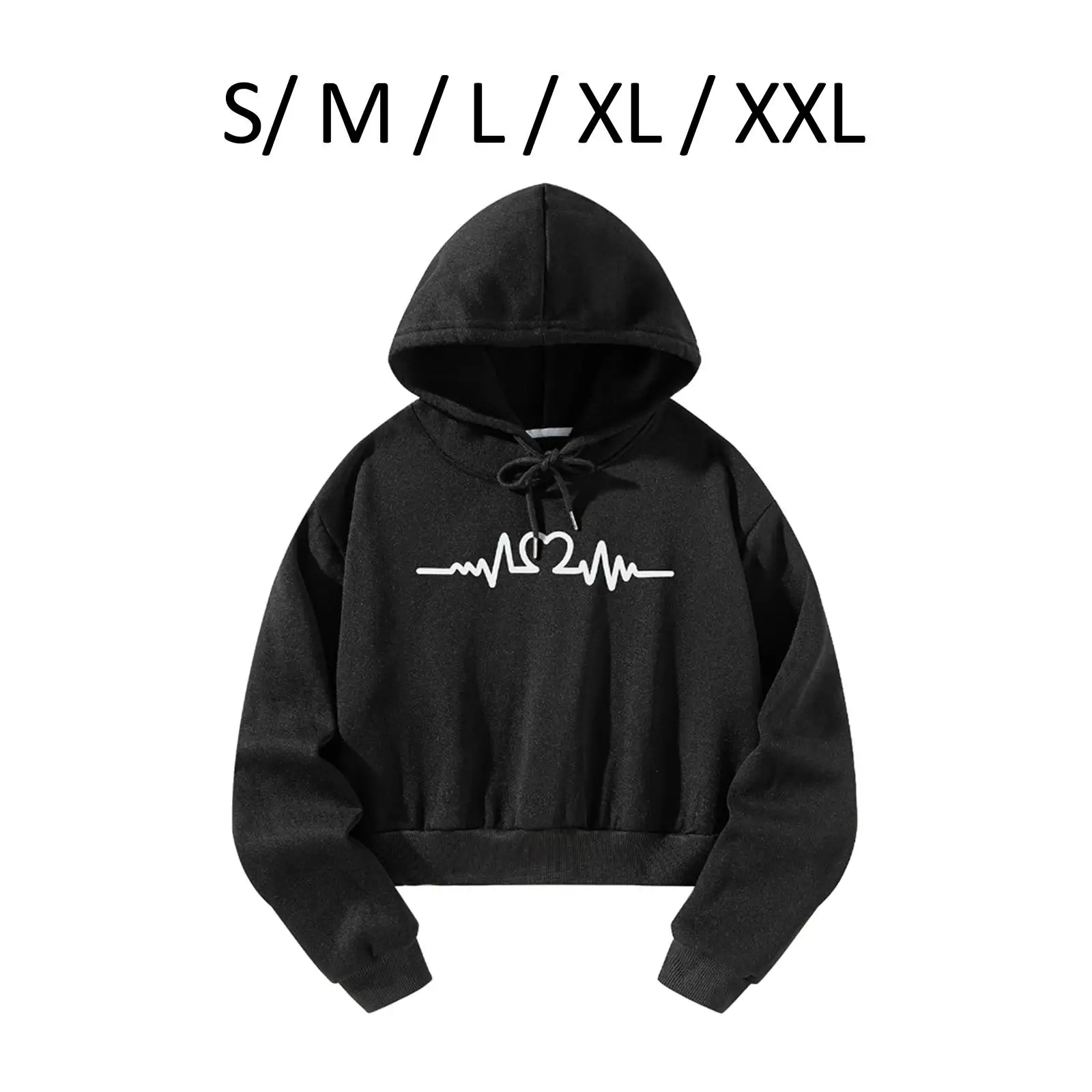 Women Cropped Hoodie Streetwear Long Sleeve Stylish Graphic Print Crop Hoodie for Running Travel Vacation Commuting Shopping