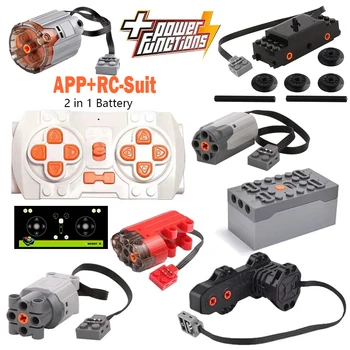 Technical High-Tech 2.4G Bluetooth APP Module RC DIY Building Blocks MOC PF Power Function Upgrade Train XL-M-Servo Motor 1