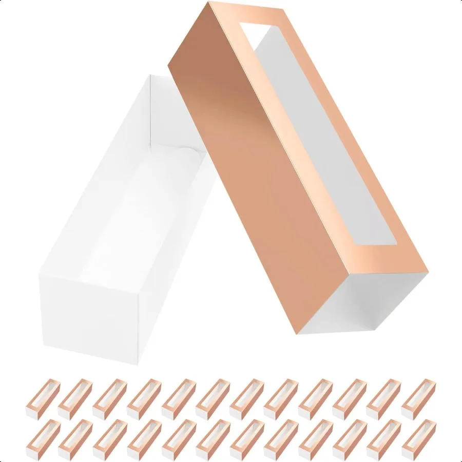 Elegant Rose Gold Aron Boxes with Clear Window