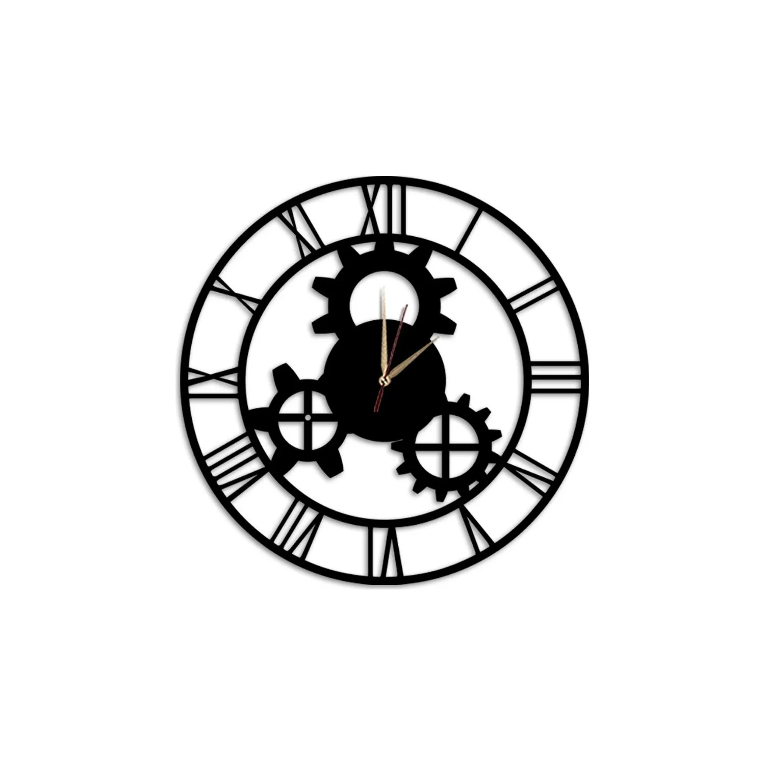 

Dekolia Classic Wall Clock Large Wooden Roman Digit ART1139 Indoor Decoration Suitable For Flashy Modern Stylish Black