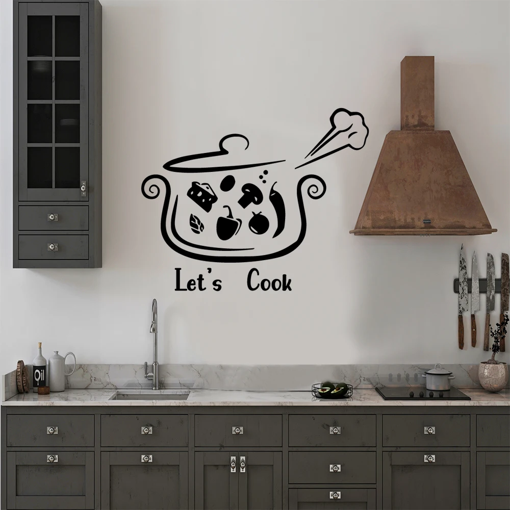 

Hot Kitchen cooking wall sticker Pvc Wall Art Stickers Modern Fashion Wallsticker For Kids Rooms Decoration Waterproof Decal