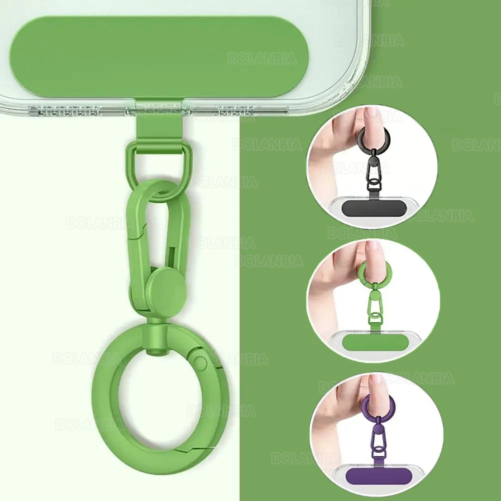 Rotatable Metal Phone Lanyard Connector with Steel Clip