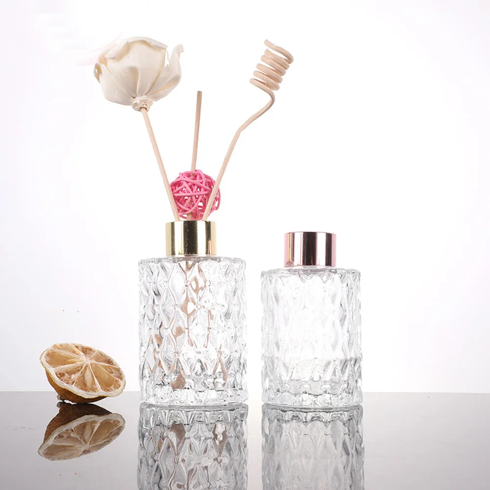 50ml&100ml empty round shape Fragrance glass diffuser bottle&Aromatherapy  bottles with alumite circle and plactic lids