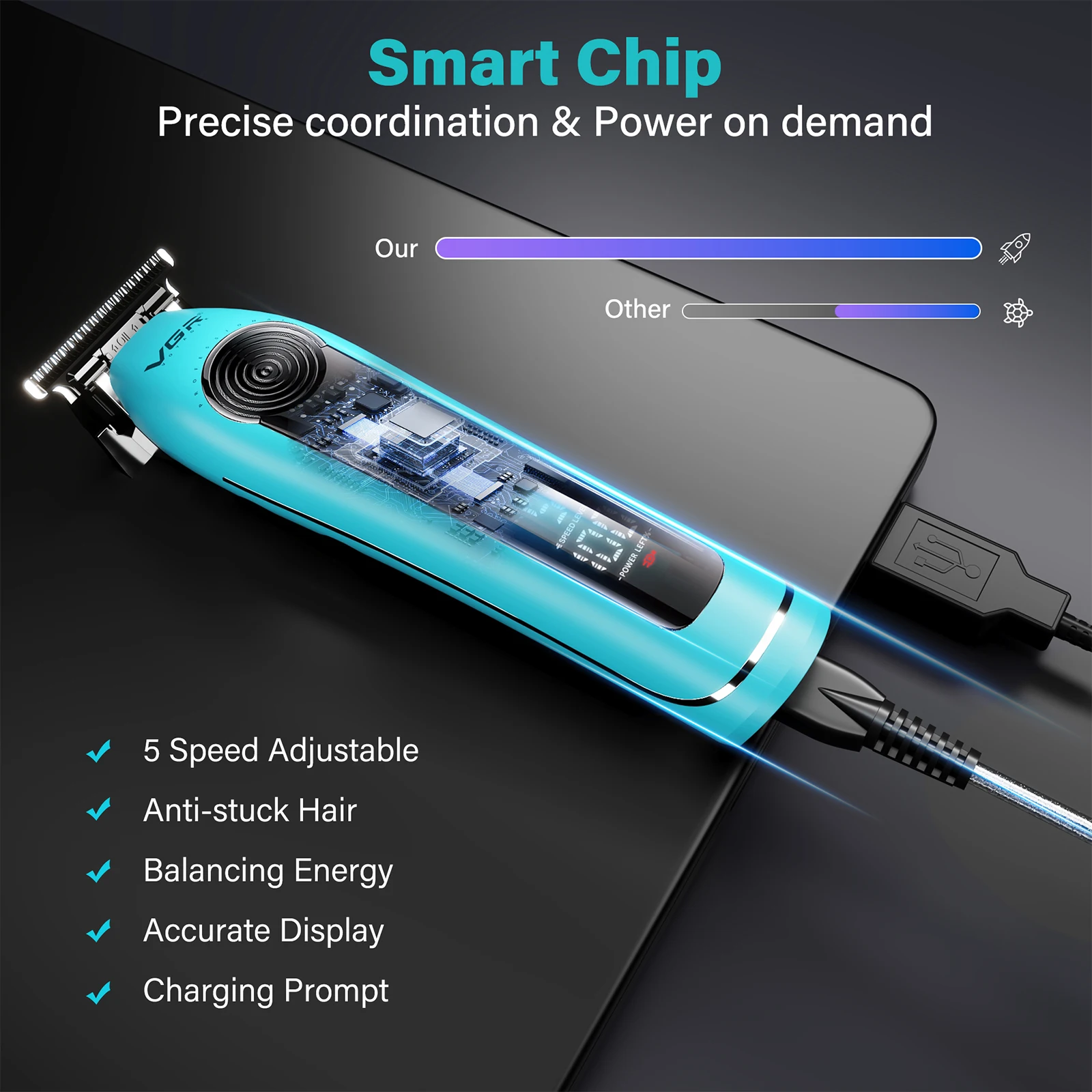 VGR مكينة حلاقه رجالي ماكينات قص الشعر مُحسّنة احت...