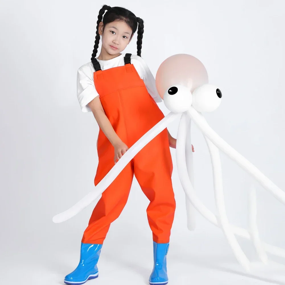Children Fishing Chest Waders Outdoor Activities Girl Boy PVC Rain Pants Waterproof Bootfoot Quick-dry Hunting Fishing Suit fly fishing waders