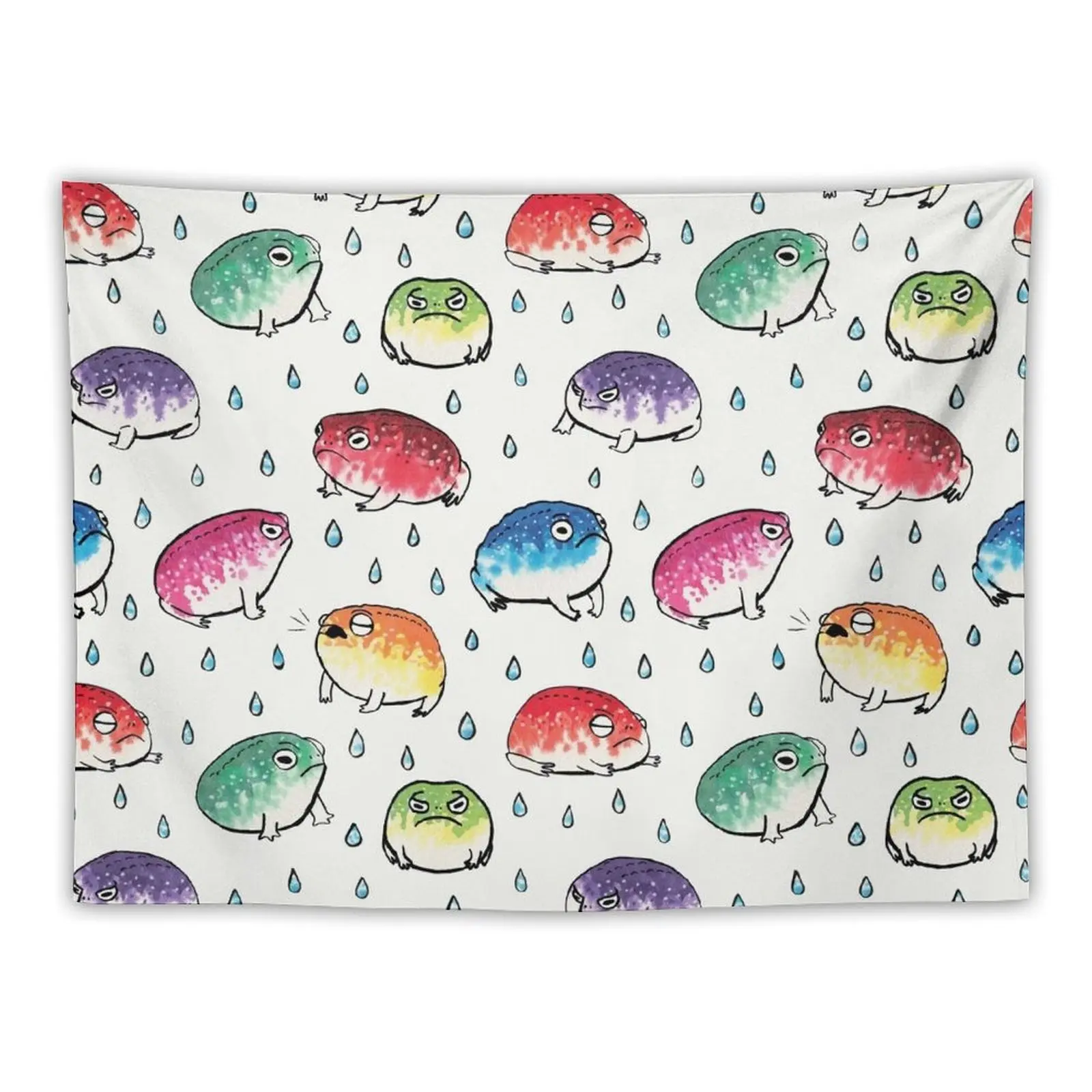 

Round Rain Frogs Tapestry Custom Japanese Room Decor Tapestry