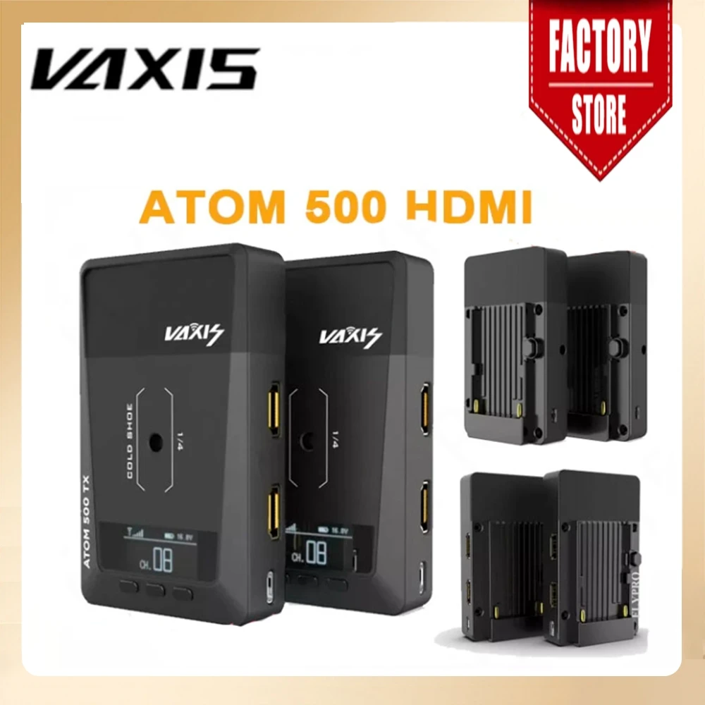 Vaxis Atom 500 HDMI 전송 무선 1080p, H.265, 저지연 OLED 기본 키트, RX * 1 TX * 1 VS Mars 300 pro, 재고 있음, 신제품