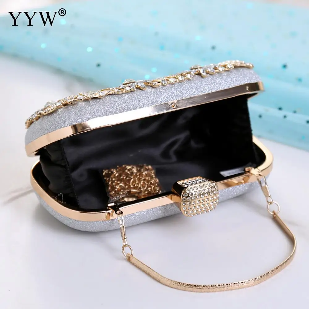 Crystal Evening Clutch Bag Wedding Purse Bridal Prom Party Sparkly Dinner  Clutch Bags Rhinestone Glitter Handbag Gold