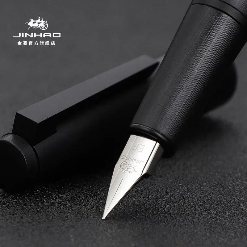 Jinhao 80 시리즈 블랙 만년필, 엑스트라 파인 0.3 0.38 0.5mm, EF F 펜촉, 필기구, 실버 클립, 사무용품, 문구